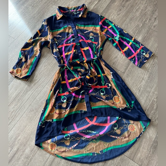 LAST PRICE🍒🤍 SWEET RAIN high low shirt dress with belt 💙 - Picture 6 of 13